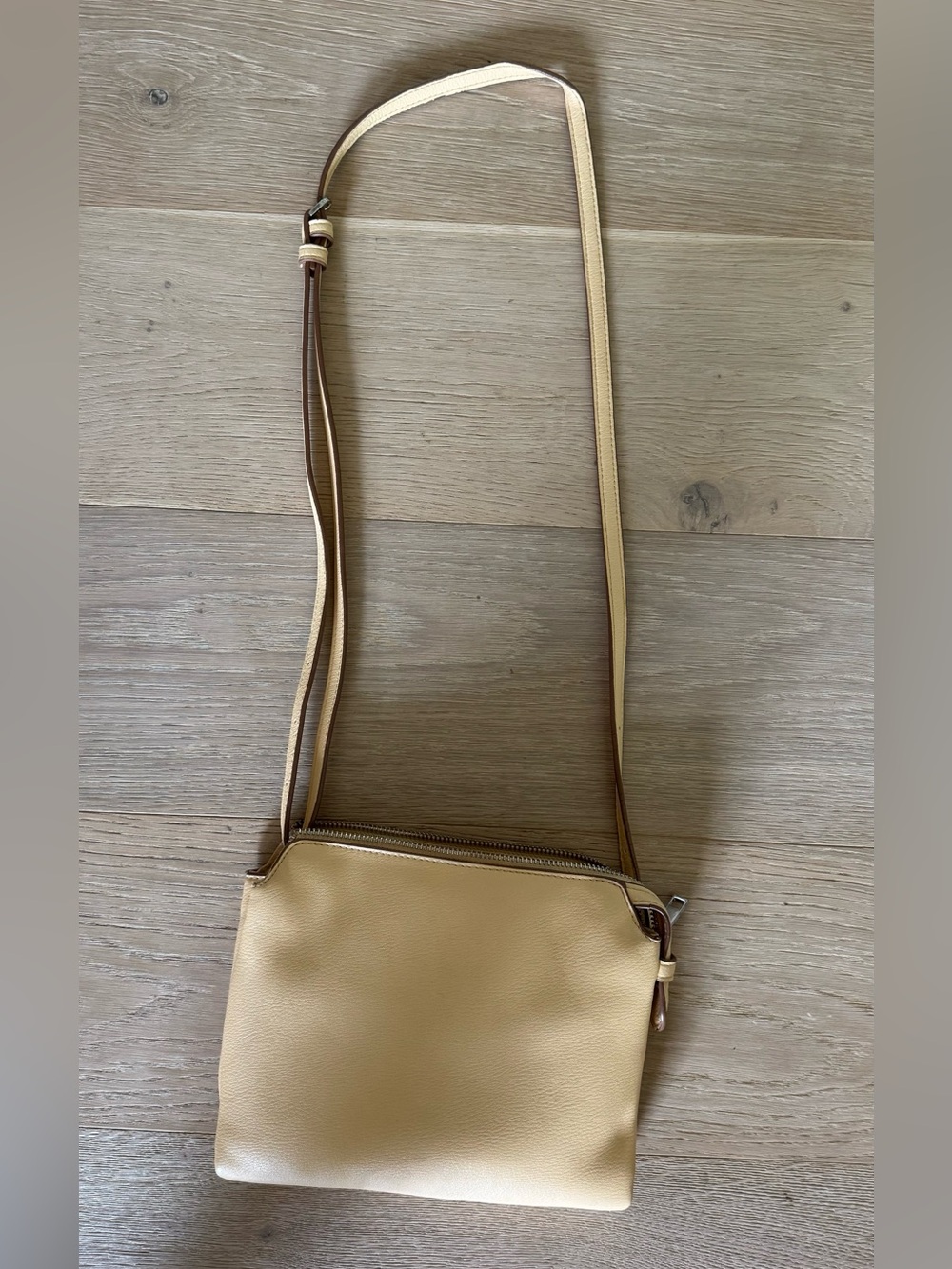Womens Crossbody Bag in Beige -Leather Shoulder Bag